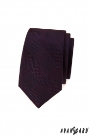 Wąski krawat w bordowe paski