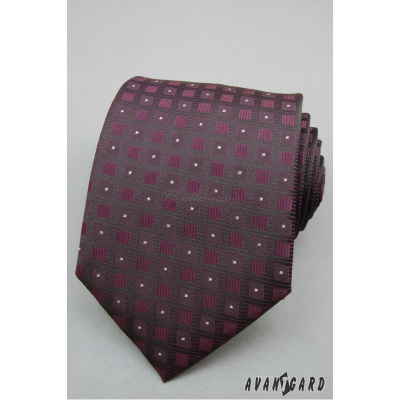 Fioletowy krawat kwadratowy wzór