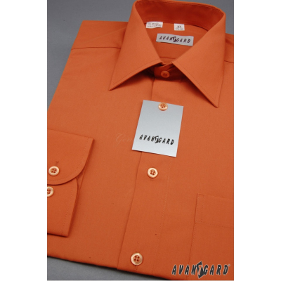 Klasyczna koszula męska w kolorze pomarańczowym - Wyprzedaż