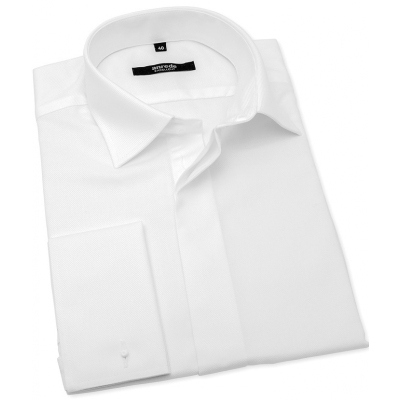 Biała koszula ślubna ANREDE na spinki do mankietów