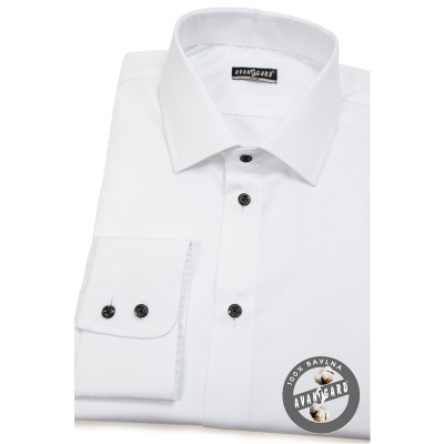 Biała koszula męska SLIM ze 100% bawełny
