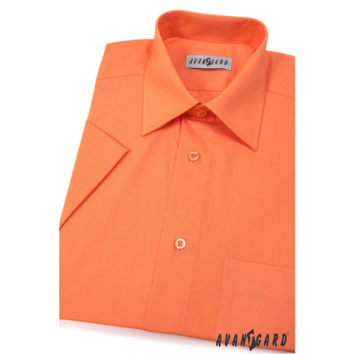 Koszula męska CLASSIC z krótkim rękawem Pomarańczowa