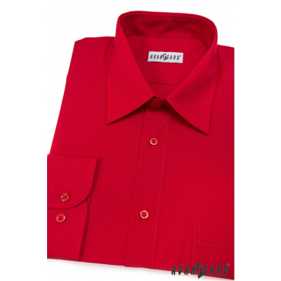 Koszula męska CLASSIC z długim rękawem czerwona