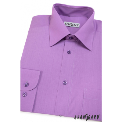 Męska klasyczna koszula z długim rękawem w kolorze fioletowym