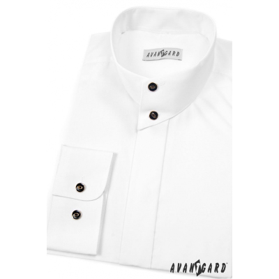 Biała koszula męska ze stójką na guziki