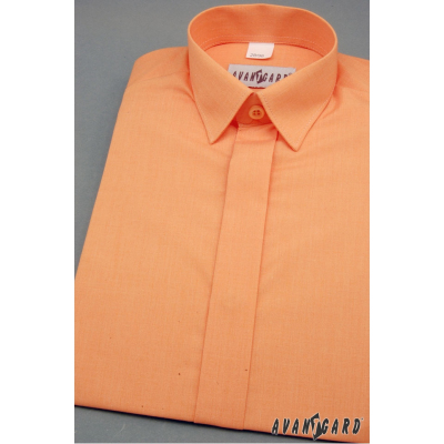 Pomarańczowa koszula dla chłopca z krytą klapą
