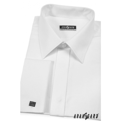 Biała koszula na spinki do mankietów
