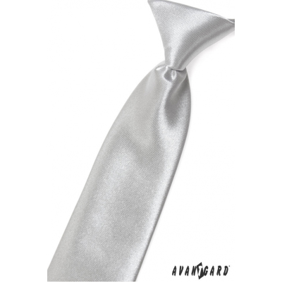 Srebrny różowy krawat chłopięcy 44 cm