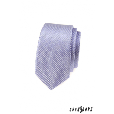 Liliowy wąski wzorzysty krawat Avantgard
