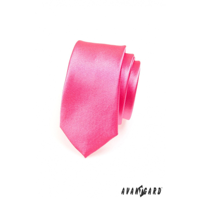 Wąski różowy krawat w kolorze fuksji