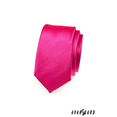 Wąski krawat męski w kolorze fuksji