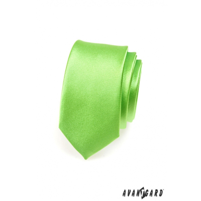 Wąski krawat SLIM zielony wysoki połysk