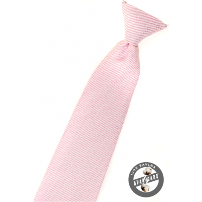Różowy krawat dla chłopca o strukturalnej powierzchni