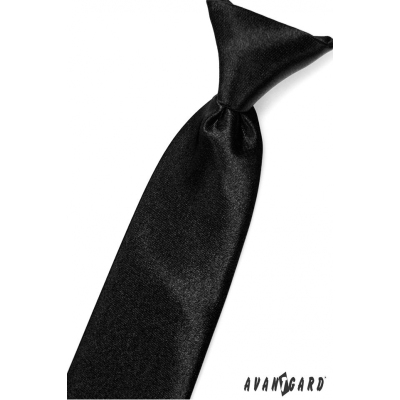 Krawat dla chłopca ciemno czarny