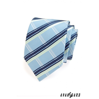 Krawat męski w biało-niebieskie paski