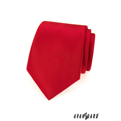 Czerwony krawat męski z fakturą