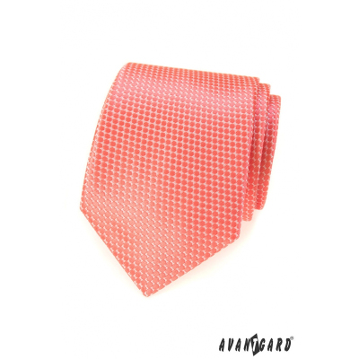 Krawat w kolorze łososiowym z regularnym wzorem