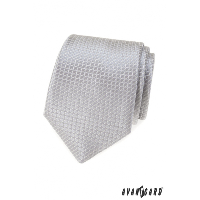 Szary krawat z pikowanym wzorem