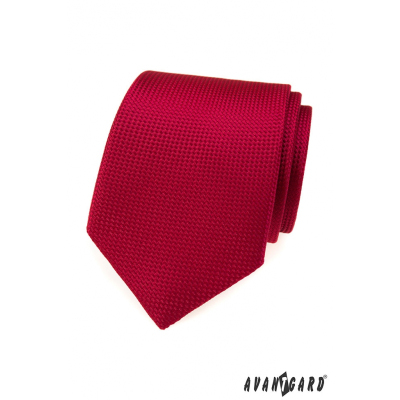 Czerwony krawat z pikowanym wzorem