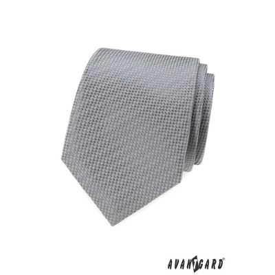 Szary krawat z przeplatanym wzorem