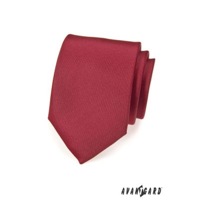Gładki krawat w kolorze bordowym matowy