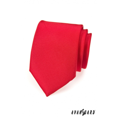 Czerwony, matowy krawat męski