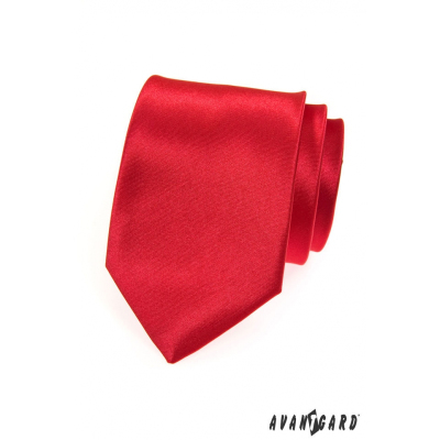 Krawat męski czerwony gładki