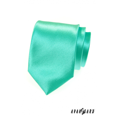 Błyszczący miętowy zielony krawat
