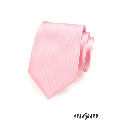 Krawat męski różowy połysk