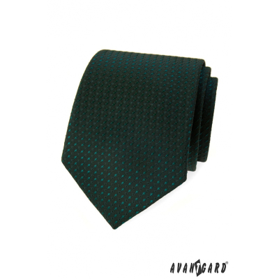 Ciemnozielony krawat z błyszczącym wzorem