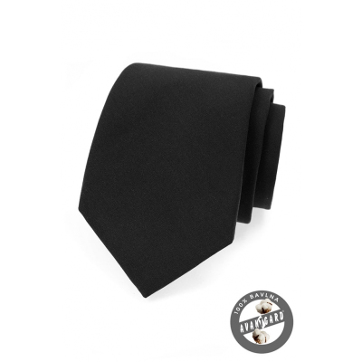 Krawat męski w kolorze czarnym bawełnianym