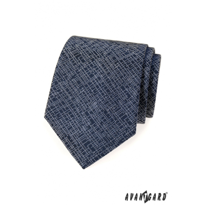 Ciemnoniebieski krawat z nowoczesnym wzorem