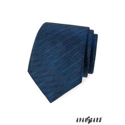 Granatowy męski krawat z prążkowanym wzorem