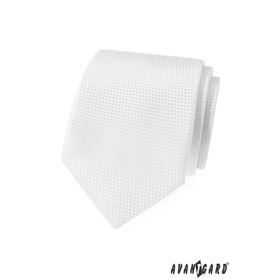 Biały krawat strukturalny Avantgard Lux