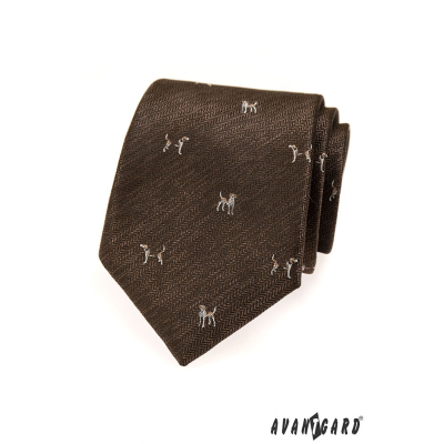 Brązowy krawat, motyw psa