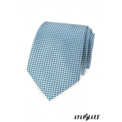 Turkusowy krawat z niebieskim wzorem