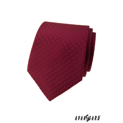 Bordowy krawat z trójwymiarowym wzorem