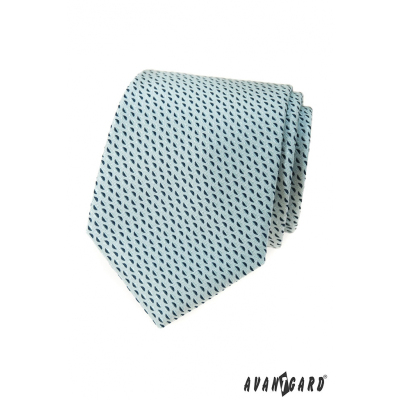 Jasny miętowy krawat w niebieski wzór