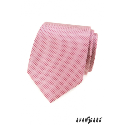 Różowy krawat w małe kropeczki
