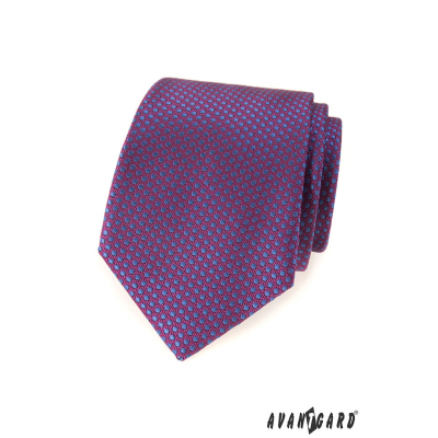 Fioletowy krawat w niebieskie kropki