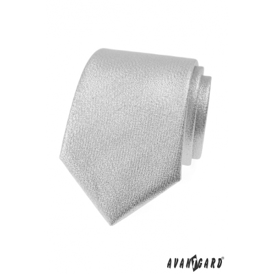Metaliczny błyszczący srebrny krawat