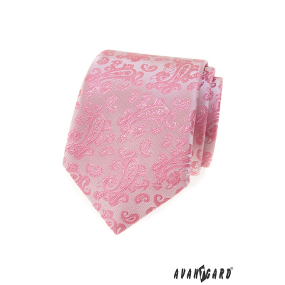 Różowy krawat we wzór Paisley