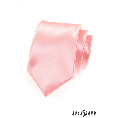 Męski różowy gładki krawat