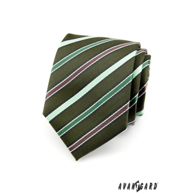 Krawat męski - zielony w paski