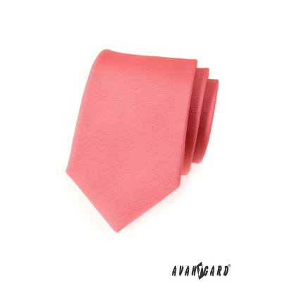 Krawat męski różowy matowy