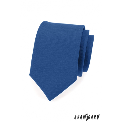 Niebieski krawat męski z matowym wykończeniem