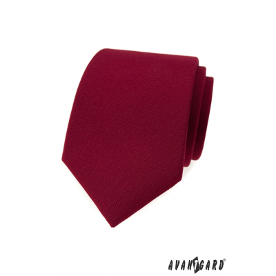 Krawat męski w matowym burgundowym kolorze