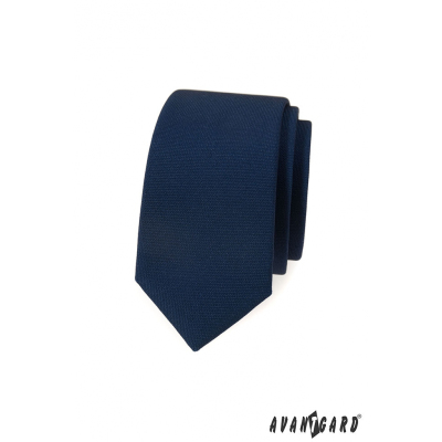 Ciemnoniebieski wąski krawat