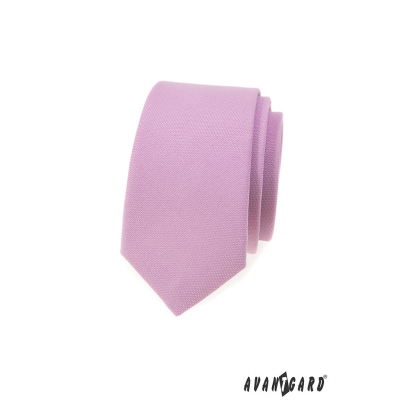 Wąski krawat w kolorze liliowym