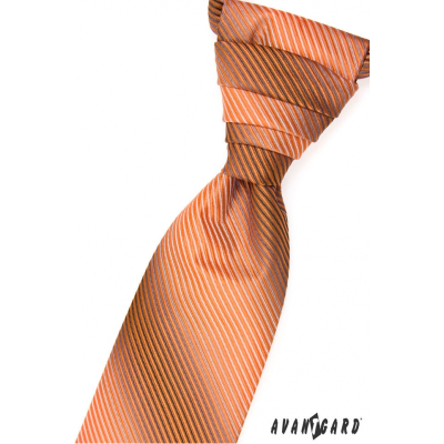 Krawat ślubny, pomarańczowe paski